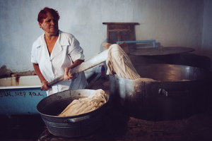 Valentina has already worked in a TB hospital laundry for 25 years. Novozburevka TB hospital, August 2011.