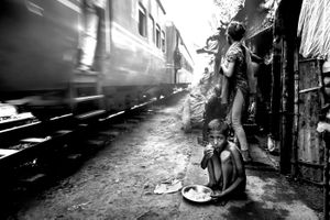 Lunch by Railroad Track