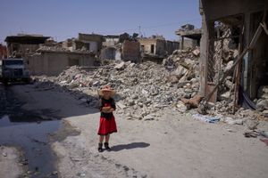 Girl in the red dress, west Mosul