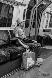 Woman on the Piccadilly Line