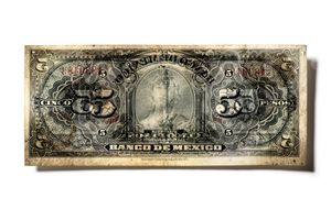 MEXIKO 5 DOLLARS rear, 1961