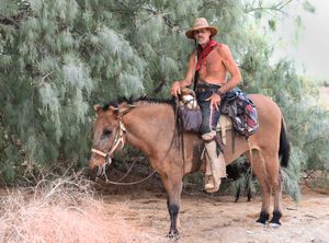 'Cuervo' and his mule 'Rock 'n' Roll,' suburbanite Slabbers