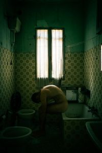 Sitting on the tub