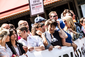 OFFICIALS / The Mayor of Paris Anne Hidalgo, between the speech and the march