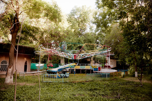 A carousel near Babur park.