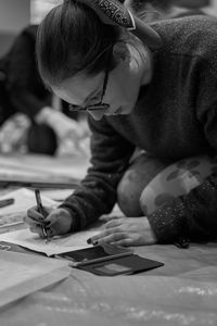 Focused on drawing