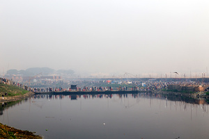 People are coming to join the Istema Camp on The Bank of the River Turag