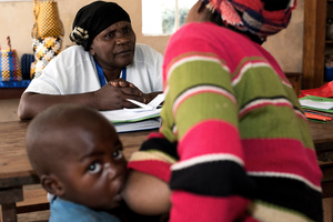 An intake talk with a social worker at Panzi Hospital