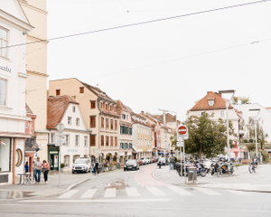 Morning Street in Graz downtown