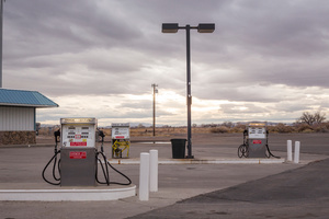 "Why every country song has chicks, dirt roads, whisky, corn, ice cold beer, tractors, trucks and tail gates?" Ice cream and gas stop. Harmon Junction, Nevada 2016