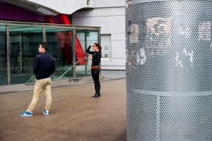 A superheroine on the streets. Barcelona. 2016