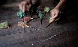 Sittwe, Myanmar, 2012. Jinglee, homemade projectiles. Made from sharpened and barbed nails, these projectiles are used by both Rakhine and Rohingya. They are fired at each other from catapults made of wood and rubber. © Spike Johnson