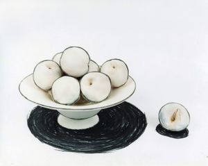 Nature Morte no. 1 (Bowl of Peaches), 2009, chromogenic print, 20 x 24 inches, Edition of 7 © Cynthia Greig