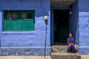 Girl in blue
