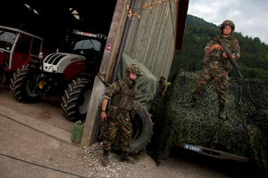 Cours de réception de l'armée Suisse, Intyamon. Swiss army training course
