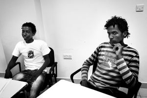 Two boys from Eritrea are attending the English lessons provided by the NGO "INTEGRA" that helps asylum seekers to get acclimatized in Malta, to integrate in the social and professional life on the island.