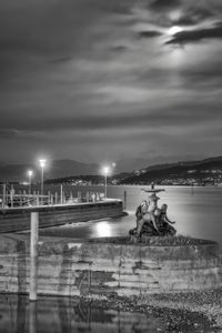 Statue under Moonlight