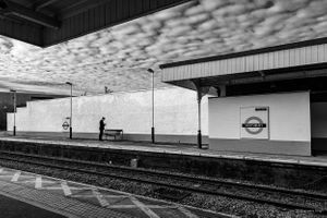 Commuter at Southbury Railway Station, Enfield