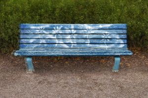 © Pekka NikrusThree painted benches (with flowers), Helsinki, 2011