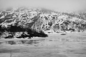 THE OLD CABIN BY THE FROZEN WATER
