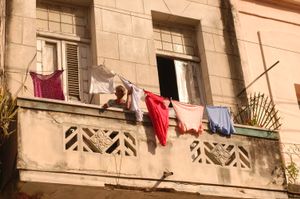 Havana, Cuba,  laundry day lady