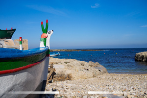 Fishing boat in the harbour of San Vito
