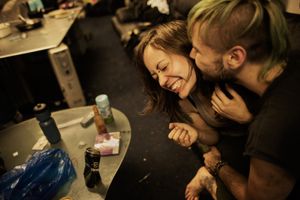 Couple living in the 'Kentish Town Squat', London, 2013                © Corinna Kern