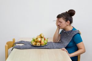 Woman and pears
