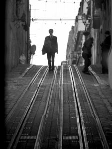 Man on rails