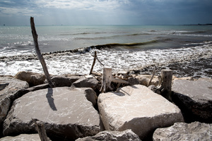All lagoon inlets were reinforced to hold back high waves, caused by strong winds and storms in the Adriatic Sea.