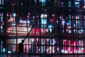 Night Bamboo Scaffolding
